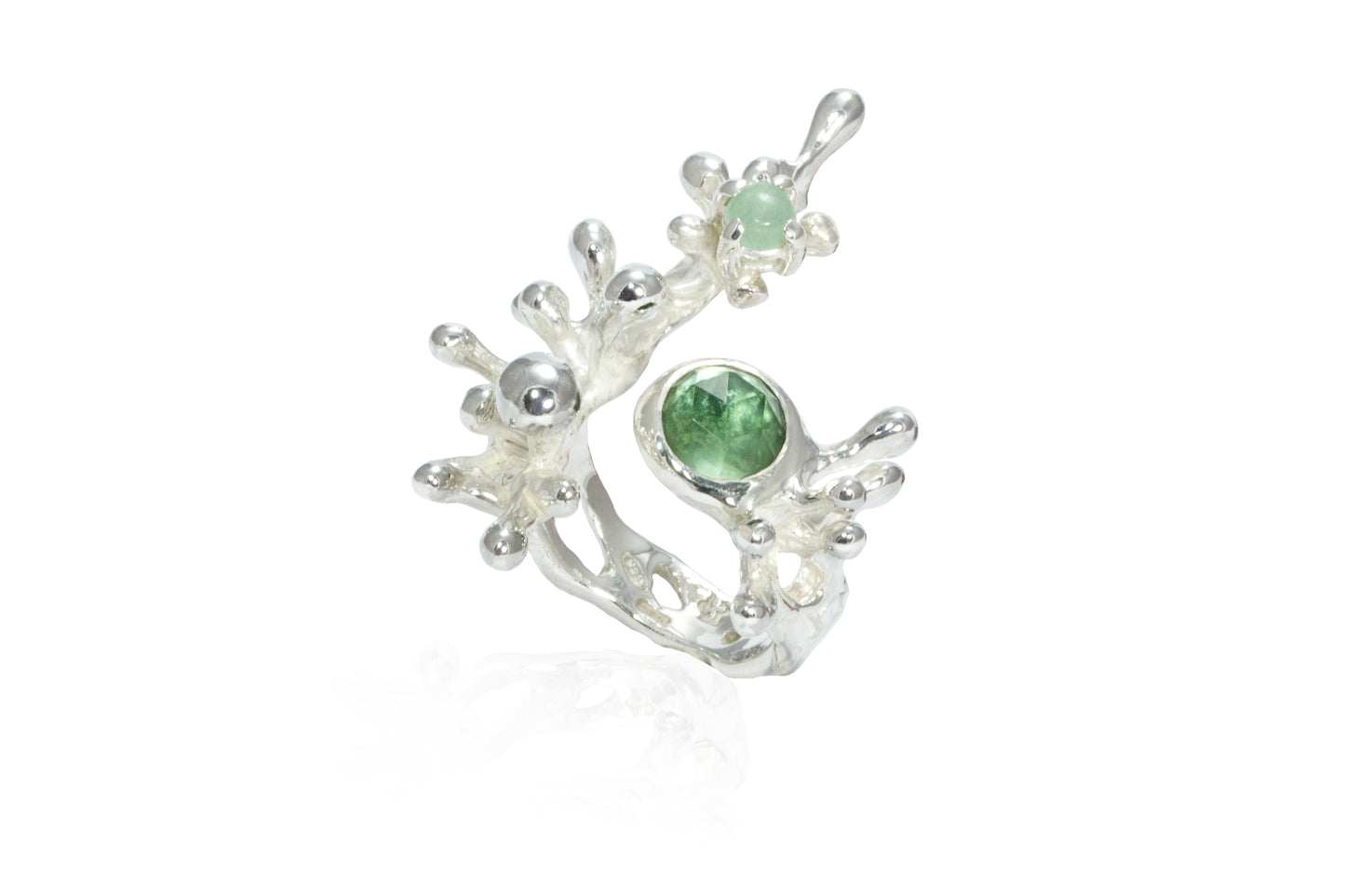 Anello Abbracci Preziosi grande in argento 925 e pietre