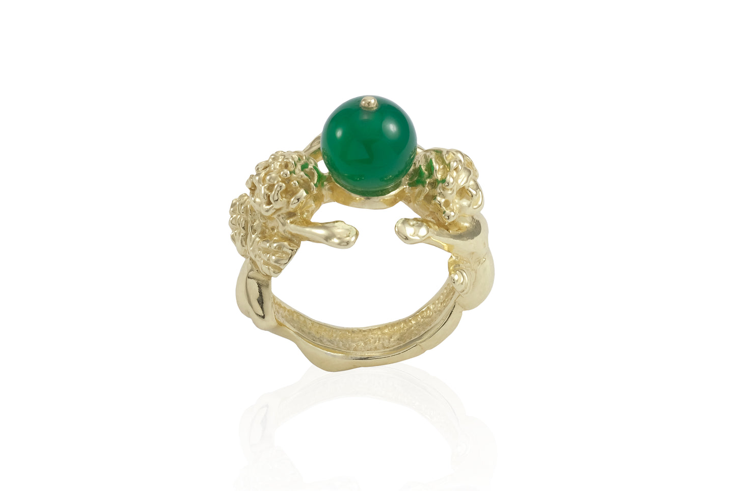 Anello Angeli oro e agata verde