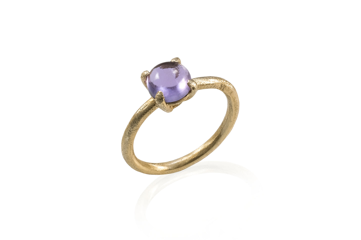 Anello Essential Tondo bronzo oro e ametista