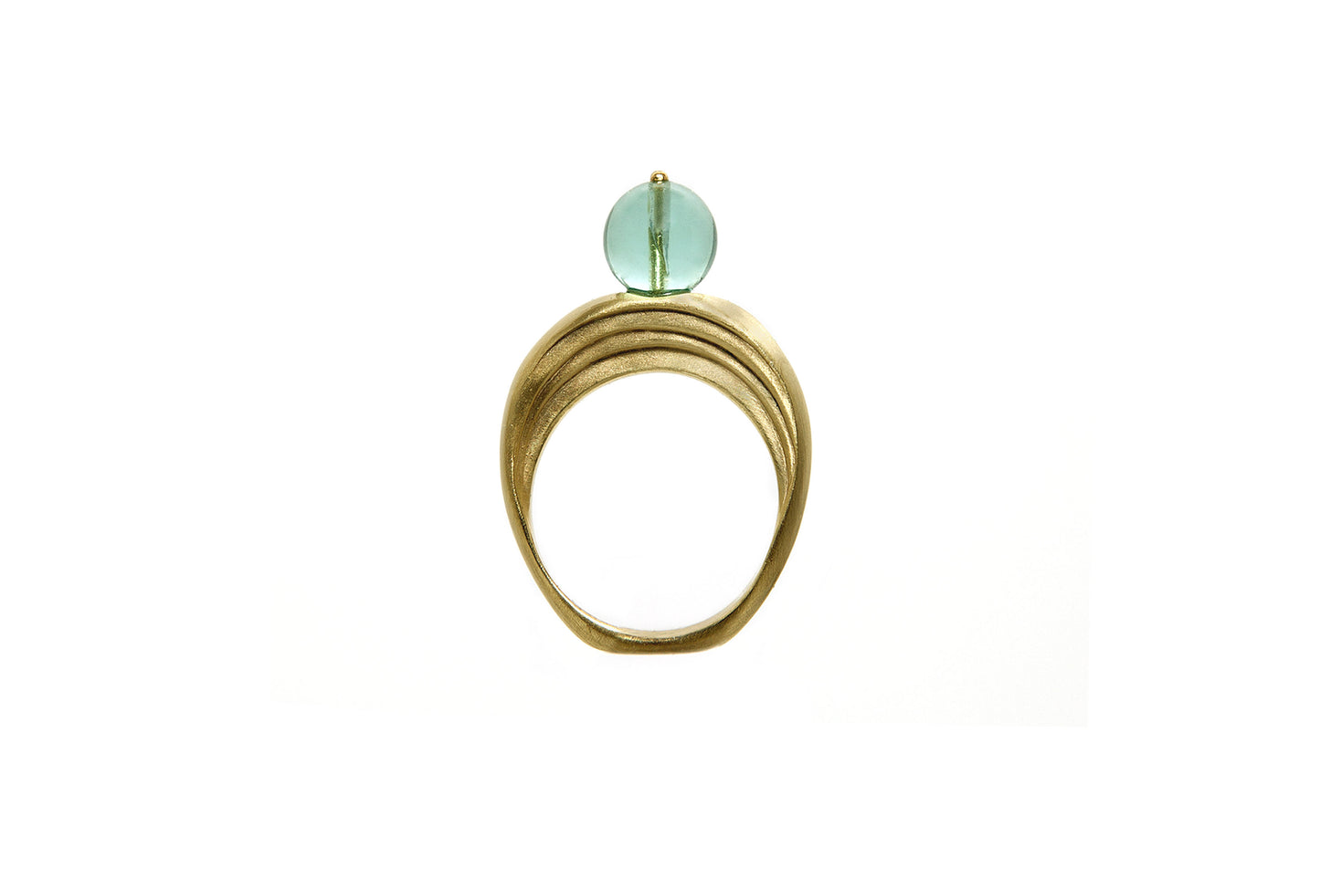 Anello Portone oro giallo e fluorite
