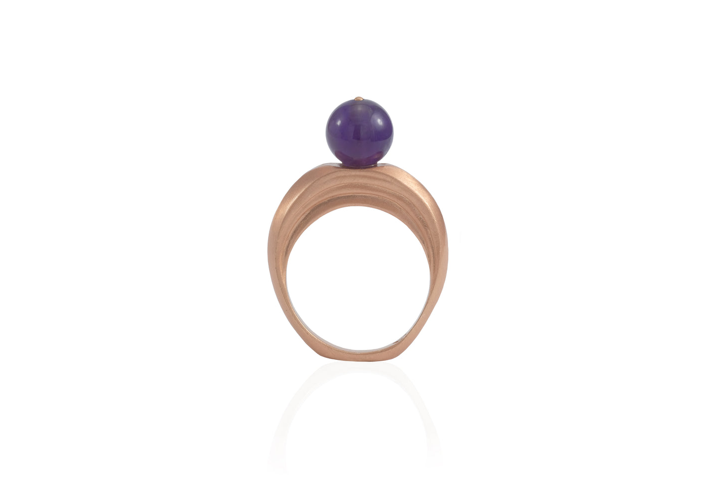 Anello Portone oro rosa e ametista o perla
