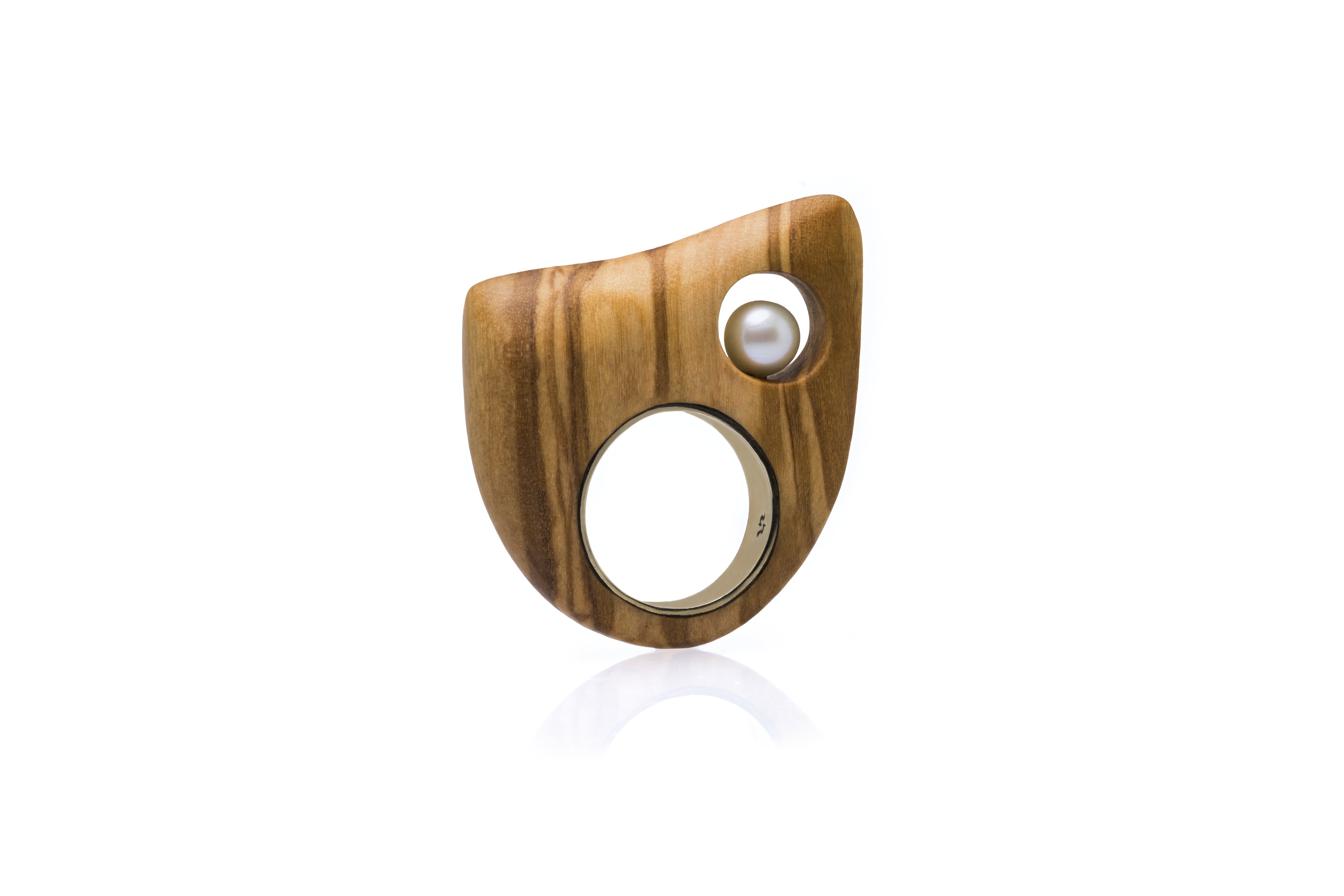 Anello unisex in acciaio e legno d'ulivo - DOLFILAND