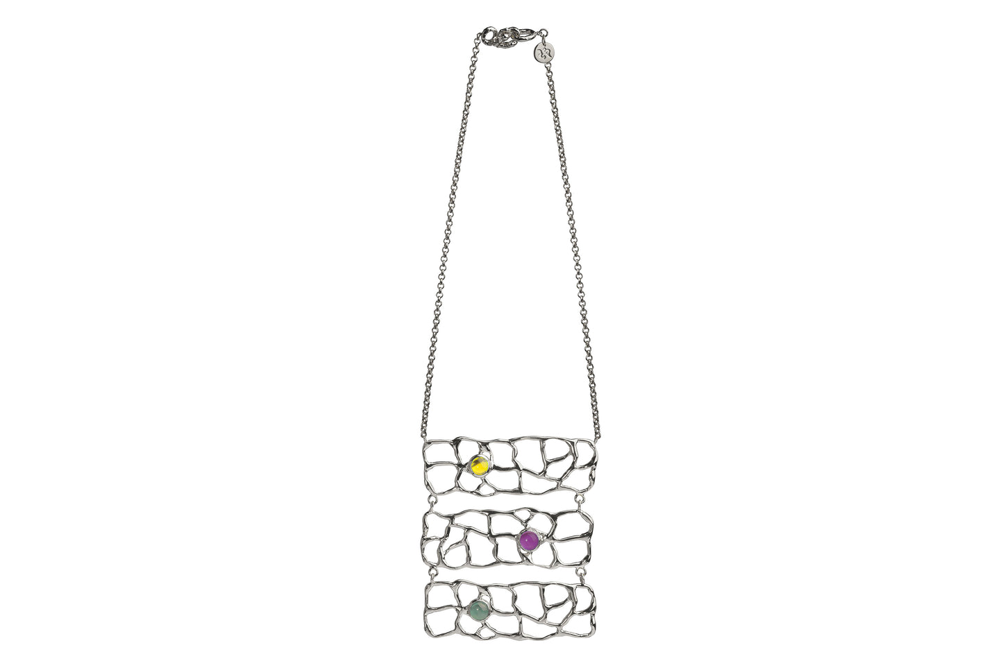 Collana One rodio e pietre