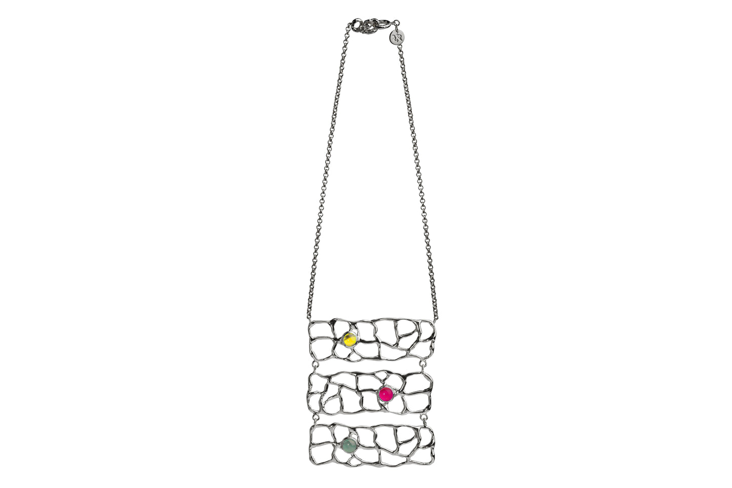 Collana One rodio e pietre