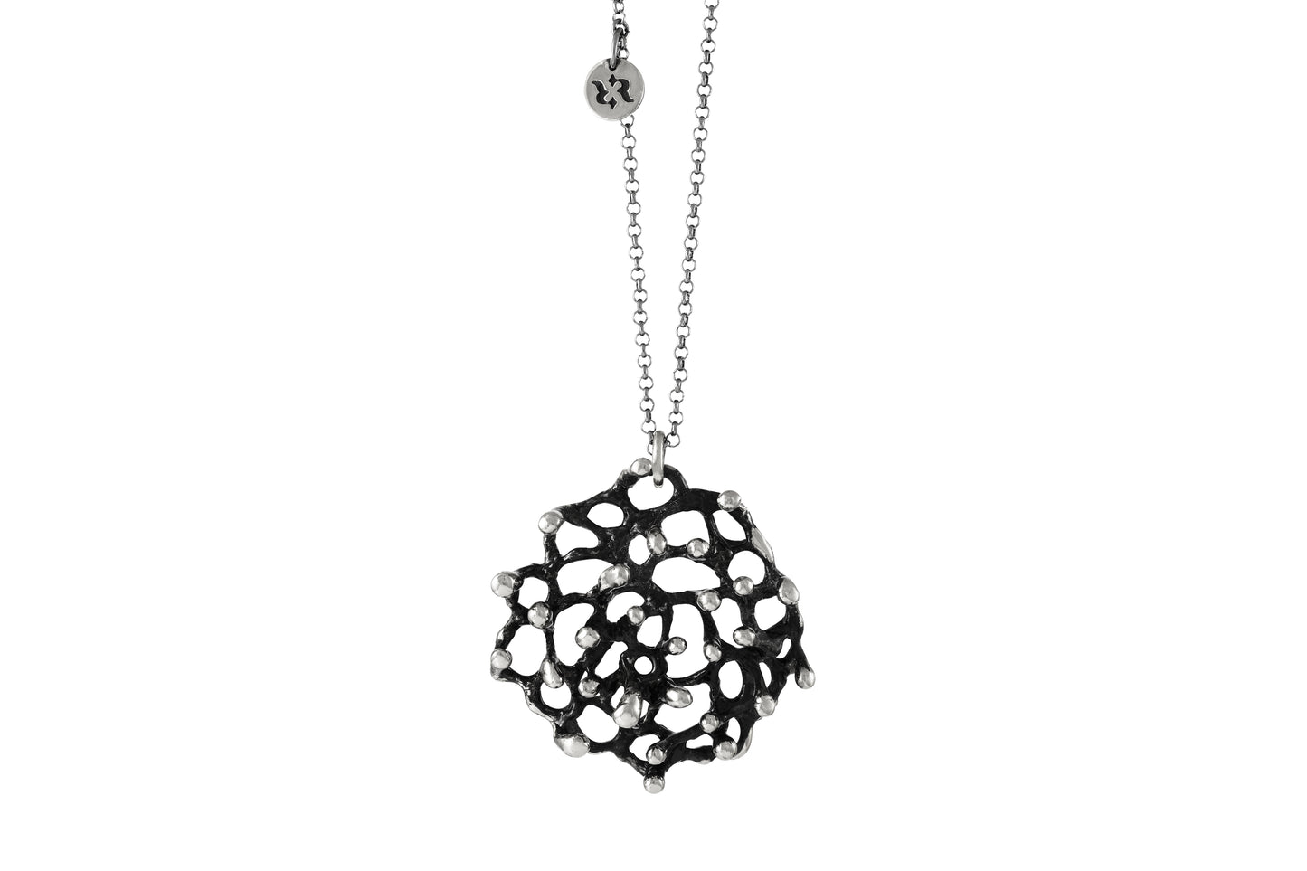 Collana con ciondolo grande Abbracci brunito