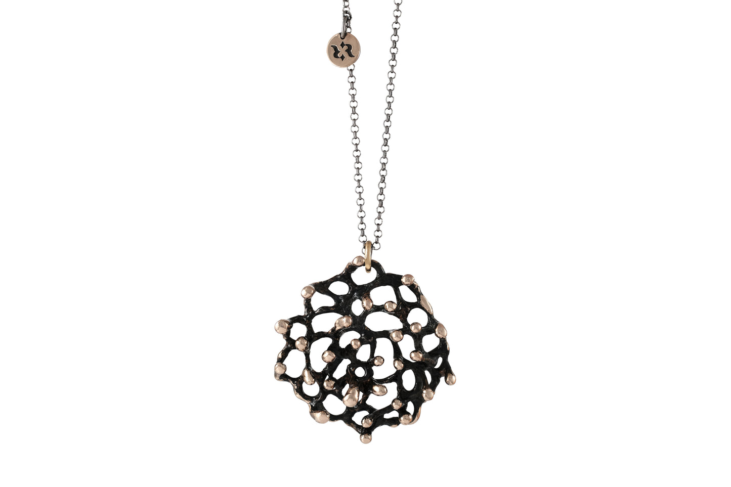 Collana con ciondolo grande Abbracci brunito