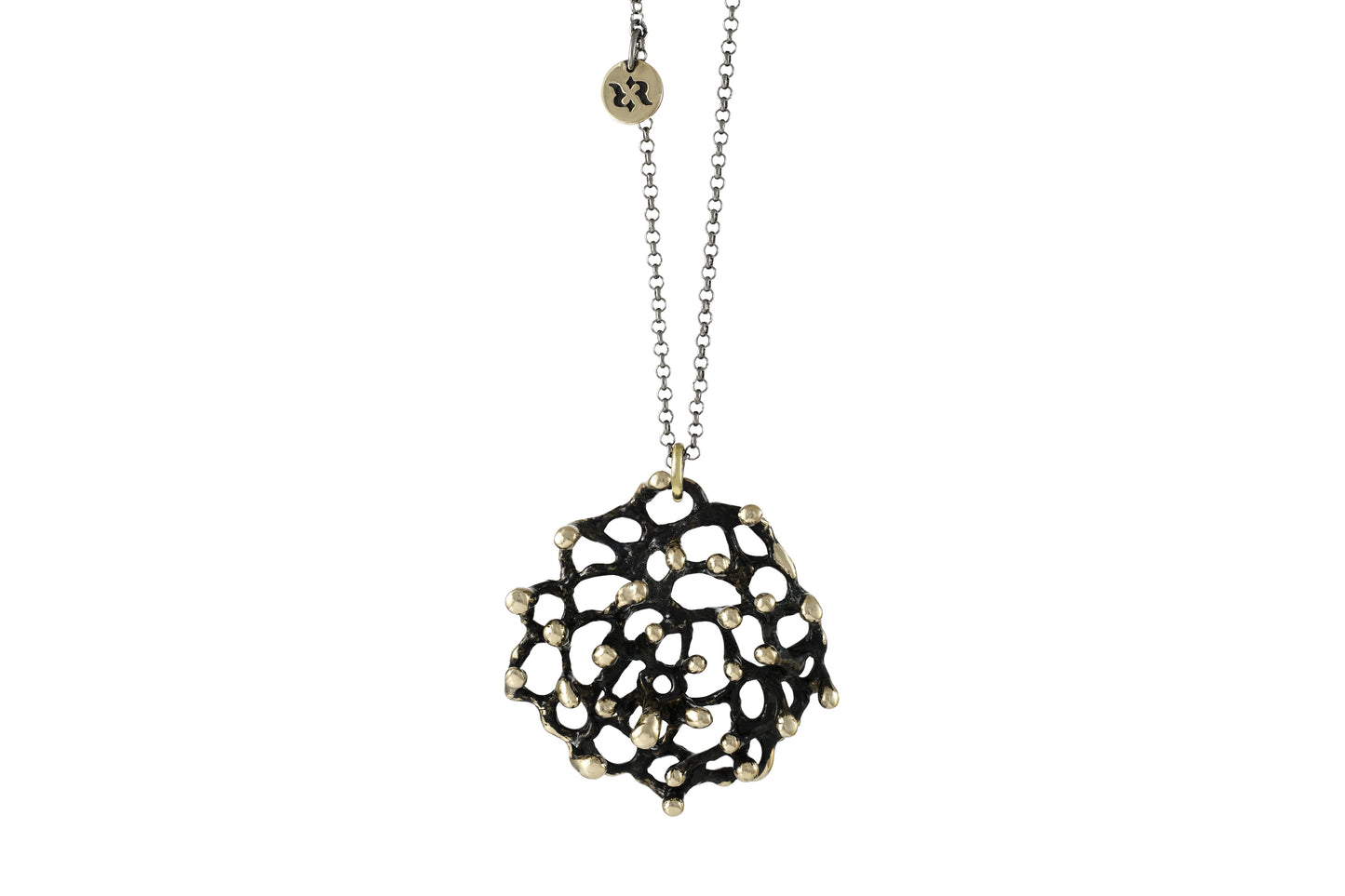 Collana con ciondolo grande Abbracci brunito