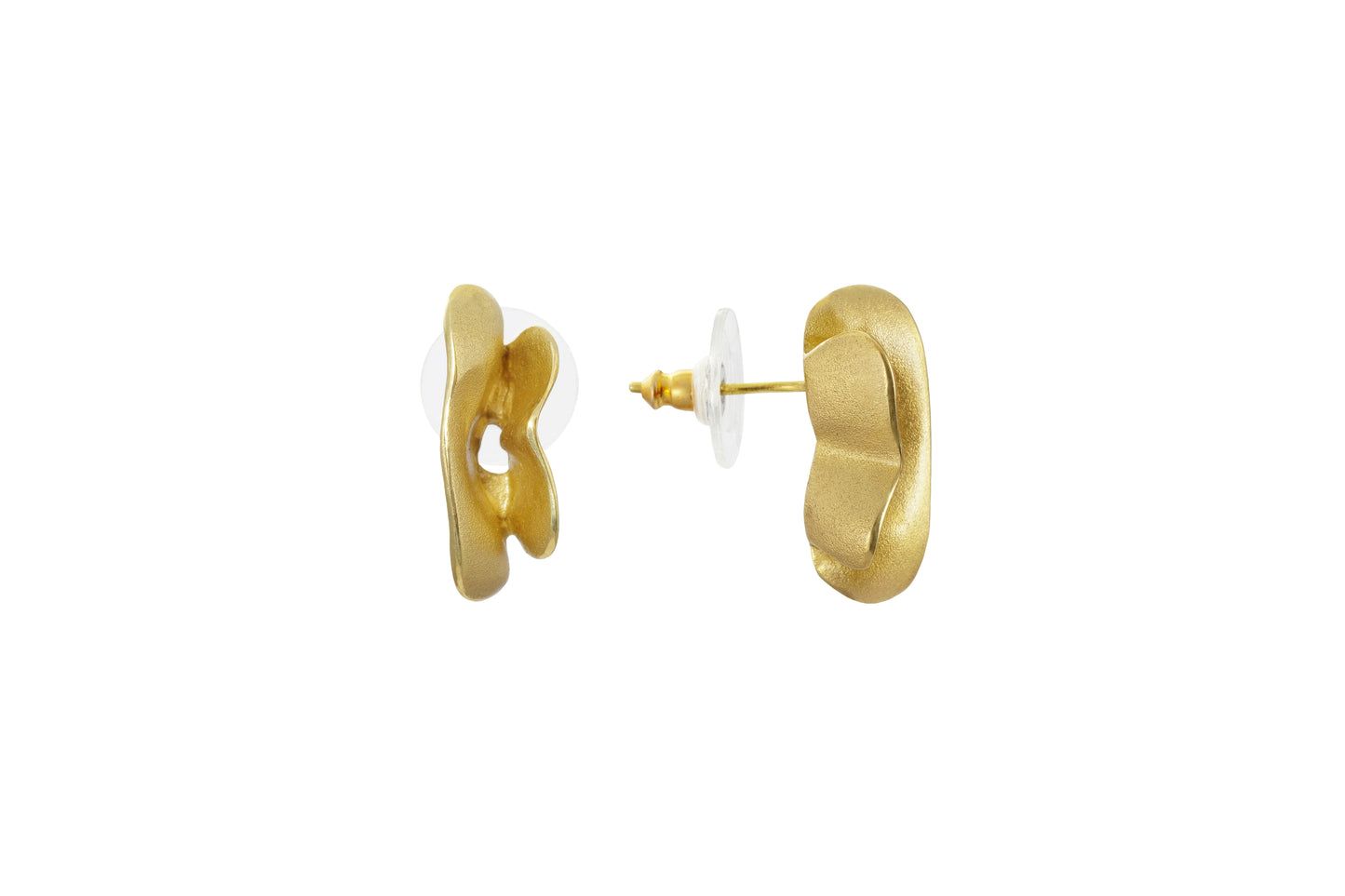 Orecchini Onde bronzo oro sabbiato
