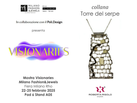 La collana Torre del serpe alla mostra VISIONARIES a Milano Fashion&Jewels