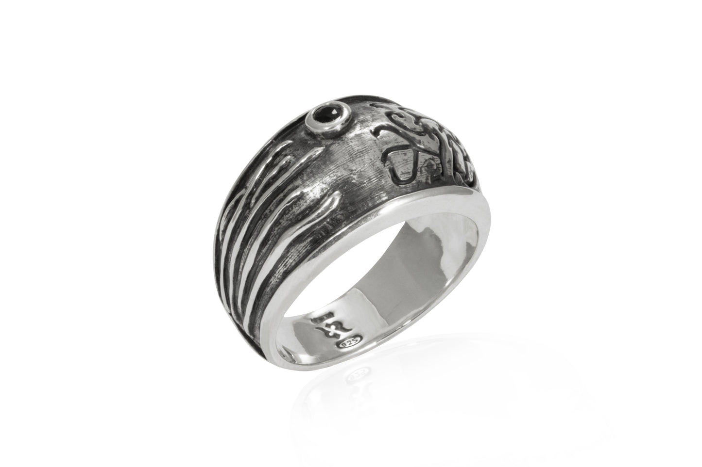 Anello Segni Bombato argento