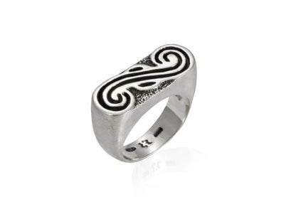 Anello Segni Doppia Spirale argento