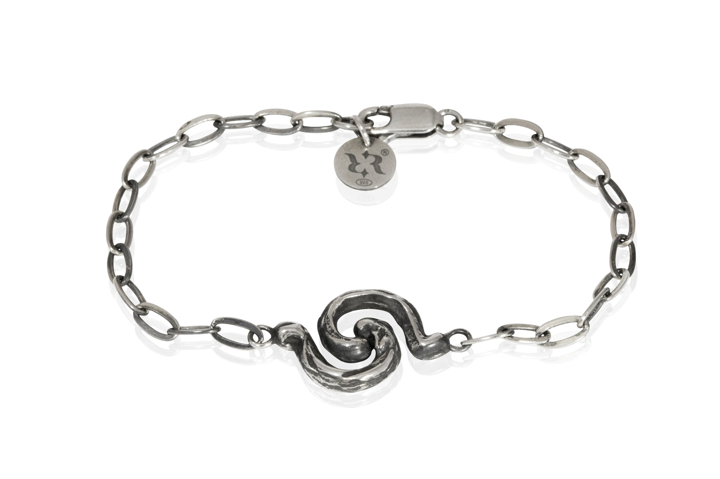 Bracciale Segni Doppia Spirale con catena argento