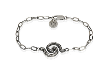 Bracciale Segni Doppia Spirale con catena argento