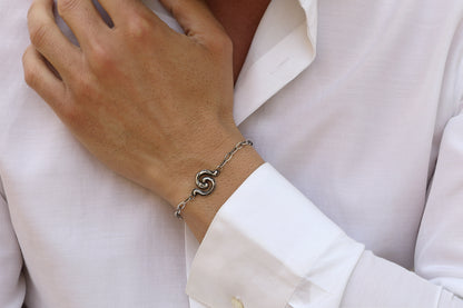 Bracciale Segni Doppia Spirale con catena argento
