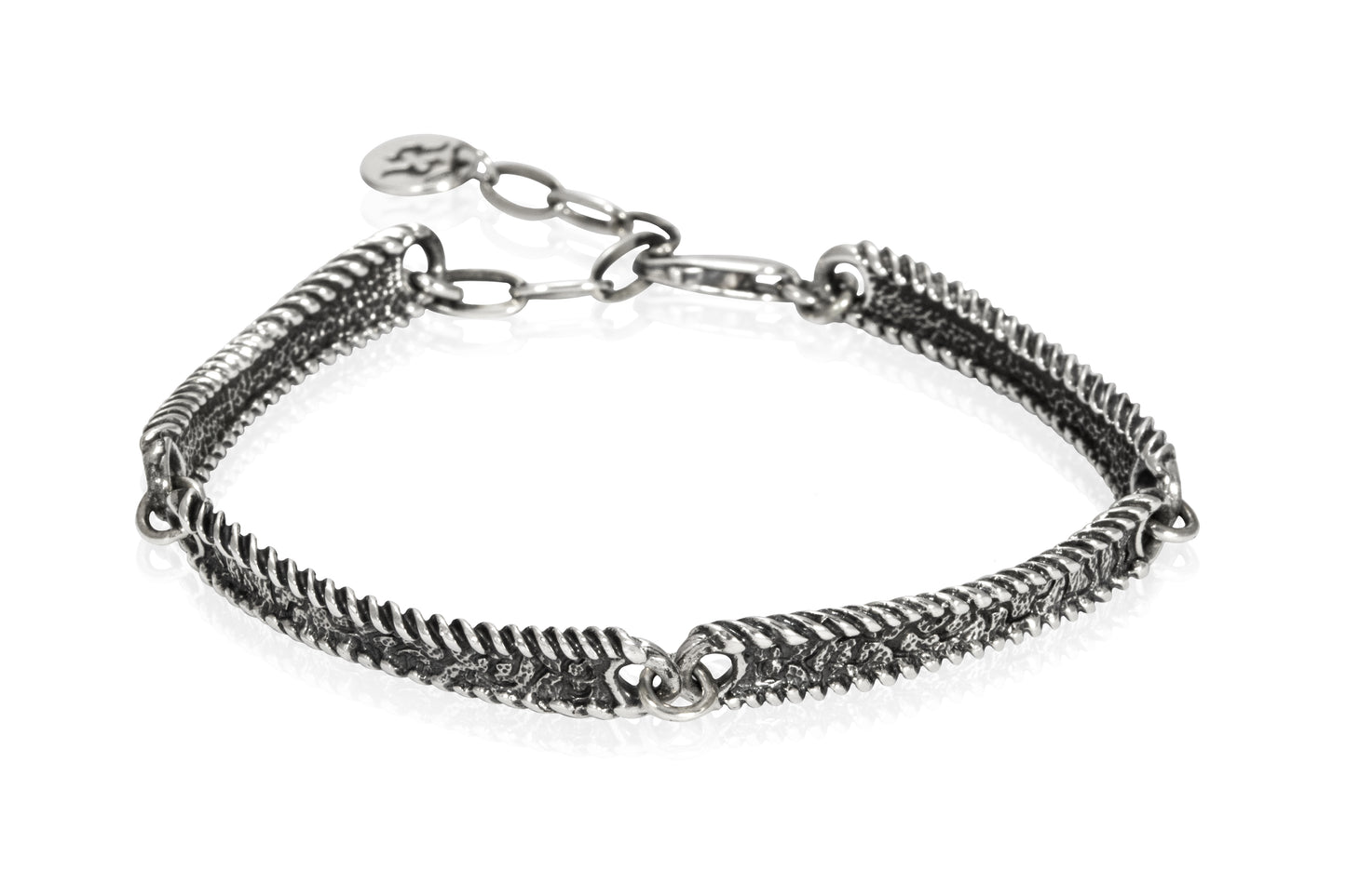 Bracciale Quattro Elementi agglomerato di figure con catena argento