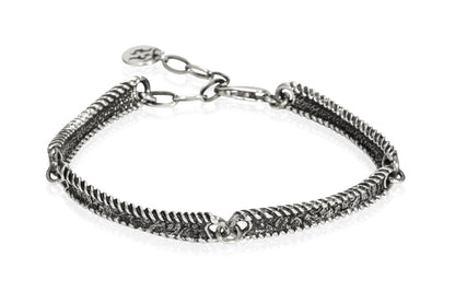 Bracciale Quattro Elementi agglomerato di figure con catena argento