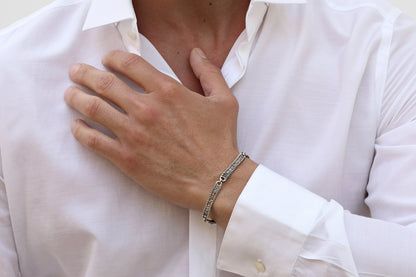 Bracciale Quattro Elementi agglomerato di figure con catena argento
