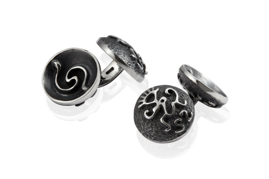 Gemelli Segni argento brunito