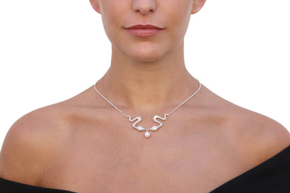 Collana Hydra due elementi argento e perla
