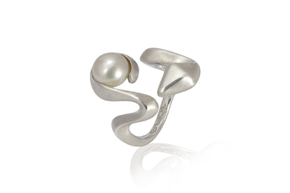 Anello Hydra argento con pietra o perla da 8 mm